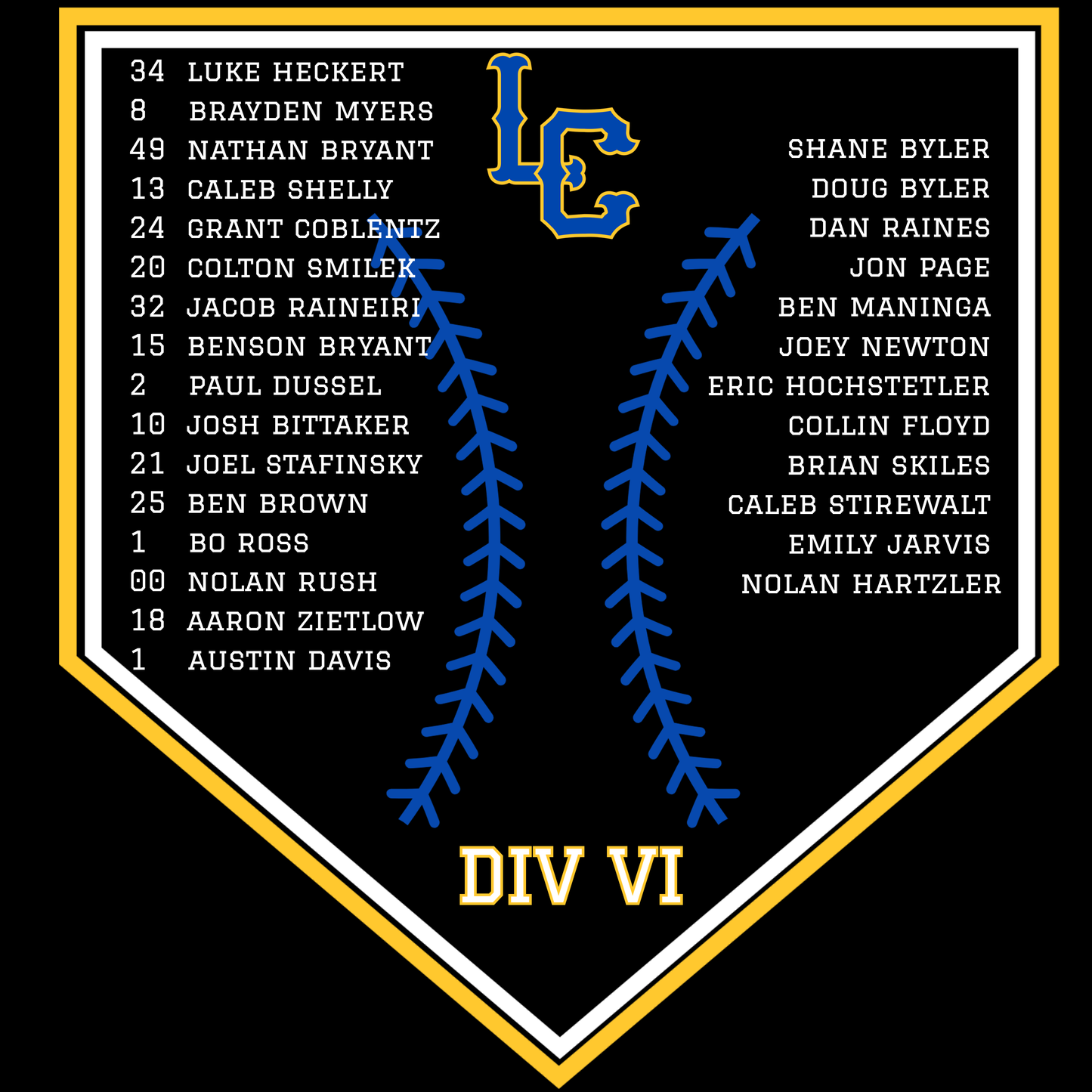 LCCS Baseball State Champs Tshirt - Alt Design