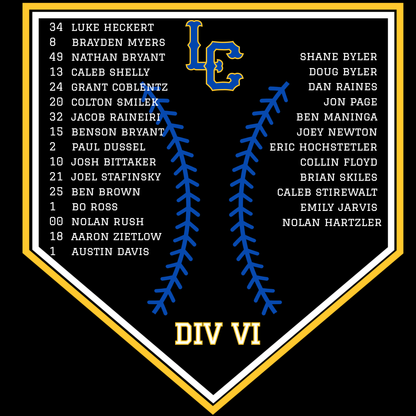 LCCS Baseball State Champs Tshirt - Alt Design