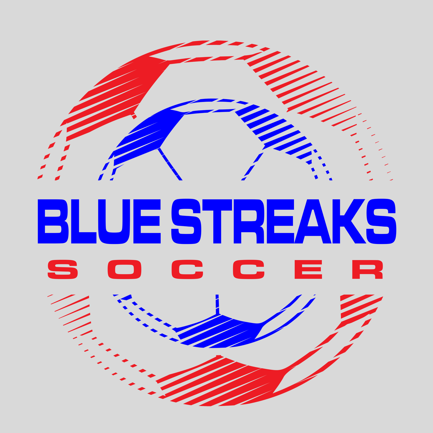 Lake HS Soccer - Ball Outline RedBlue