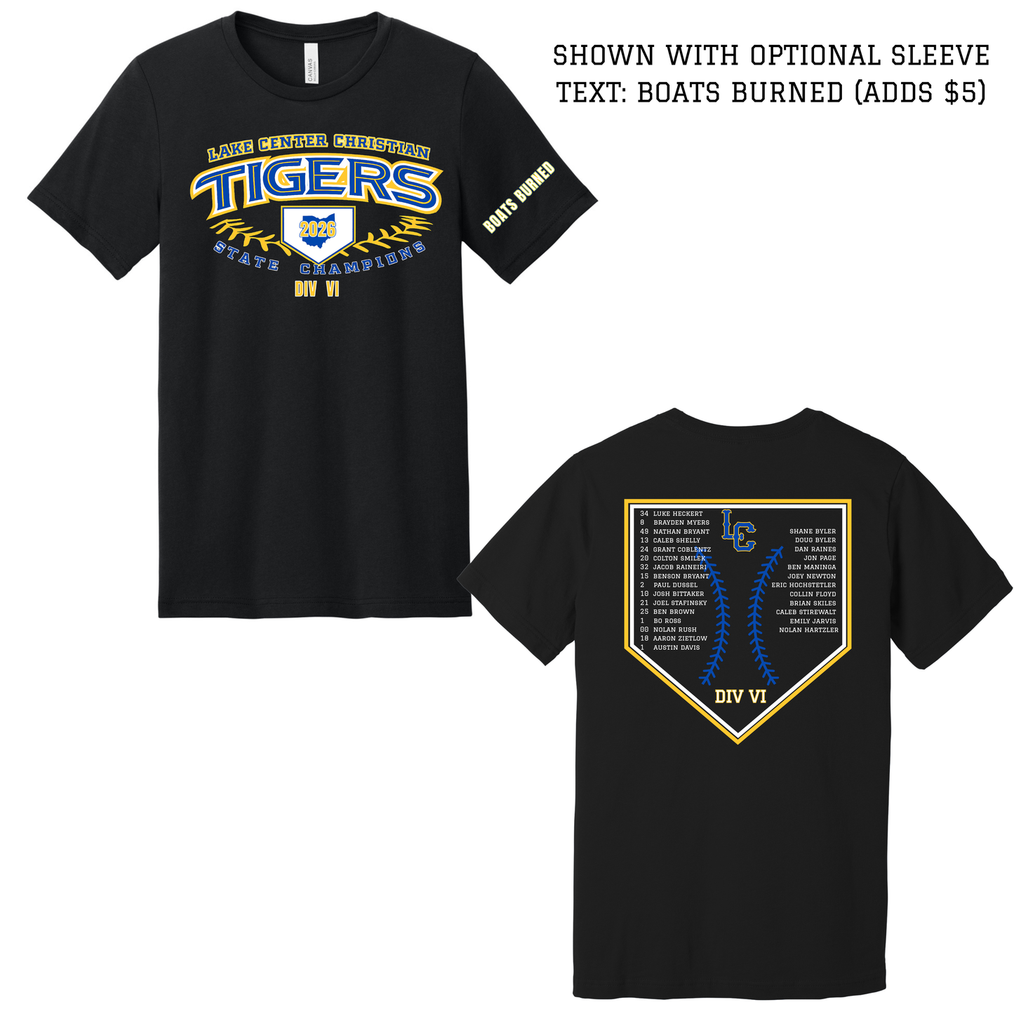 LCCS Baseball State Champs Tshirt - Alt Design