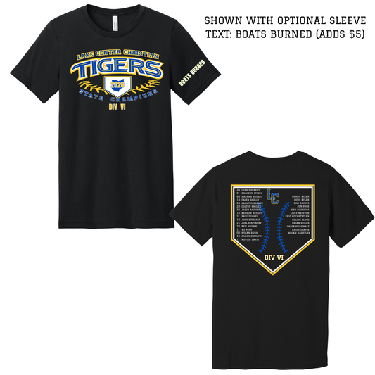 LCCS Baseball State Champs Tshirt - Alt Design