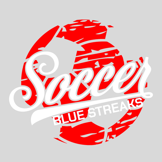 Lake HS Soccer - Distressed Cutout Red