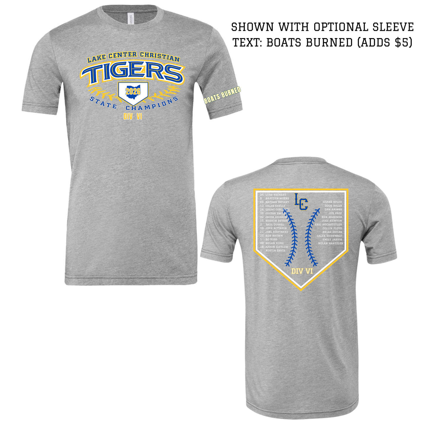 LCCS Baseball State Champs Tshirt - Alt Design