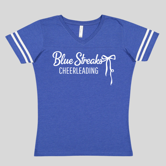 26 LYF Cheer Football Style Shirt White Bow
