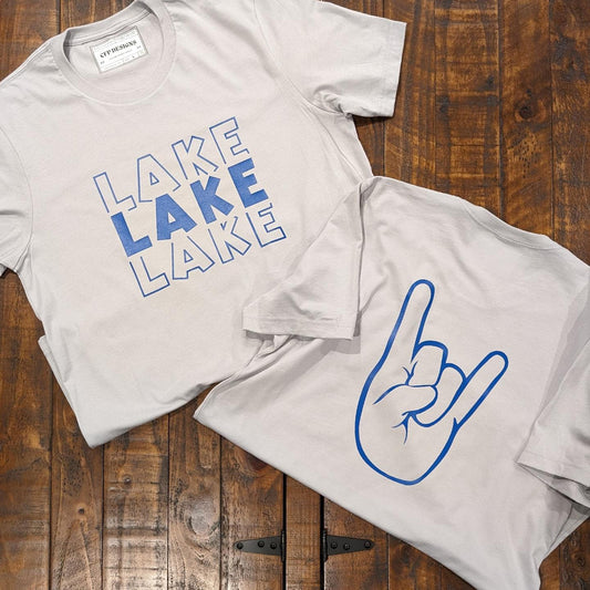 Unisex Gray Lake Rockem Front and Back